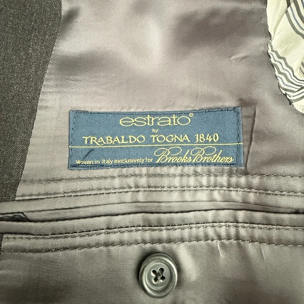 Brooks Brothers 1818 Regent Blazer 38R Charcoal Gray Wool Two-Button Jacket